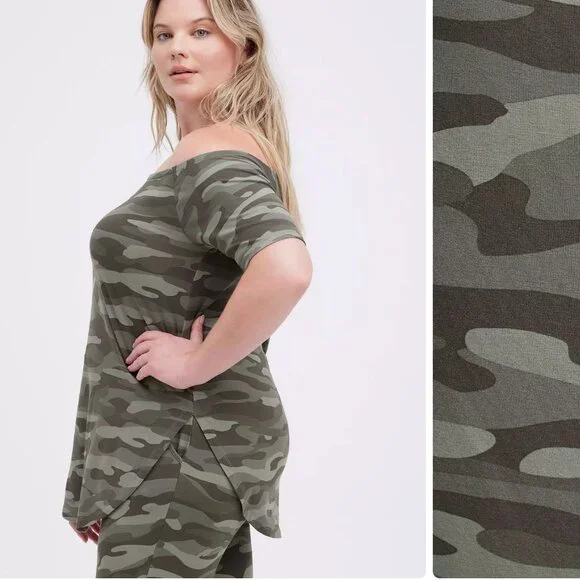 torrid Favorite Tunic Off-Shoulder Super Soft Short Sleeve Tunic Tee - Picture 3 of 13